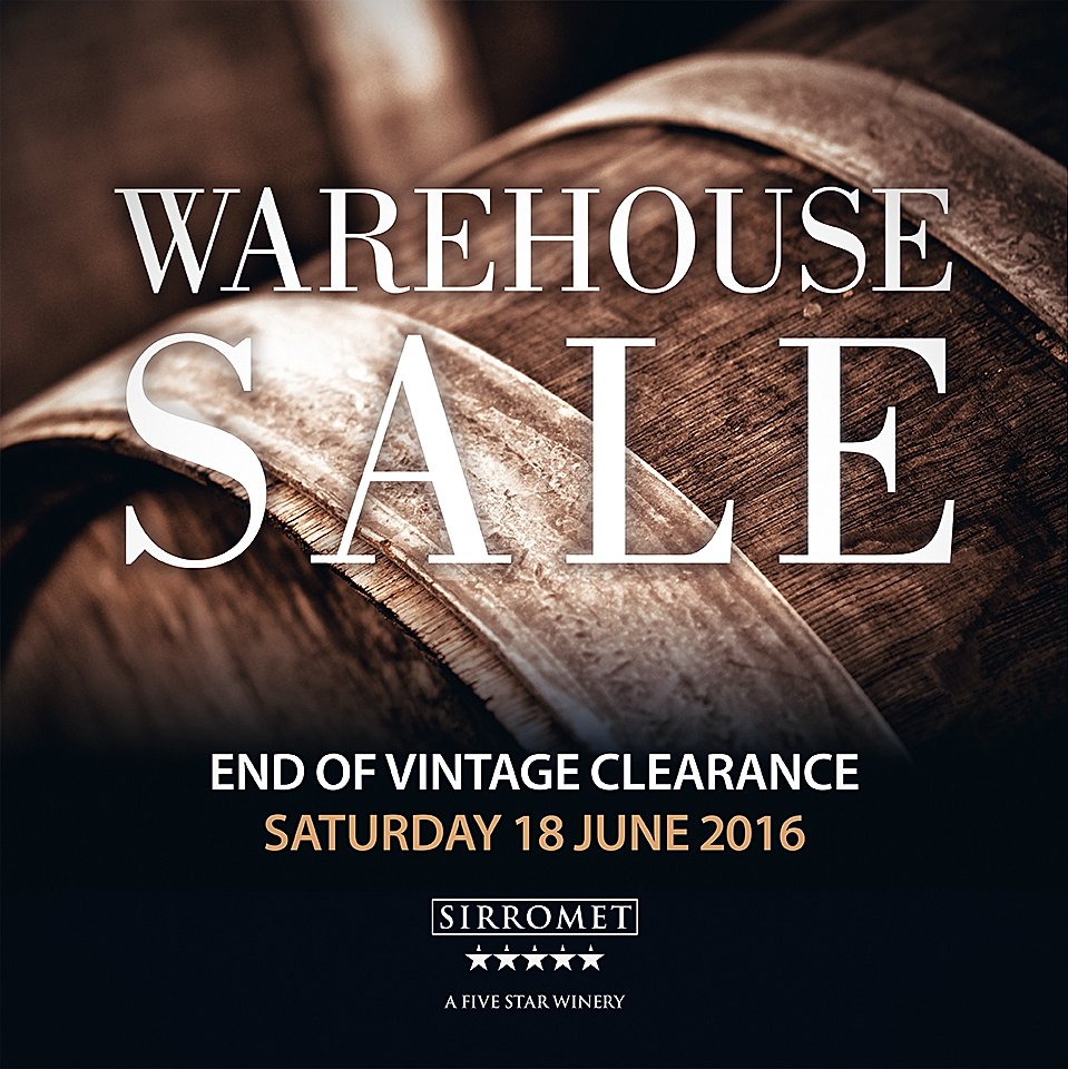 REMINDER Don't miss out on the Sirromet Warehouse Sale tomorrow 18 June! 9am - 4pm. Grab yourself a bargain or two!