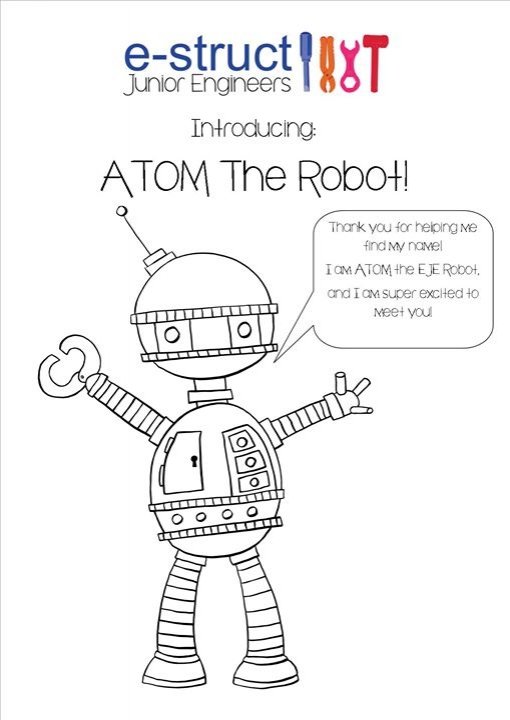 estructengineer's tweet image. Our junior engineers have decided on a name. Meet Atom Robot! #estructjuniorengineers #atomrobot