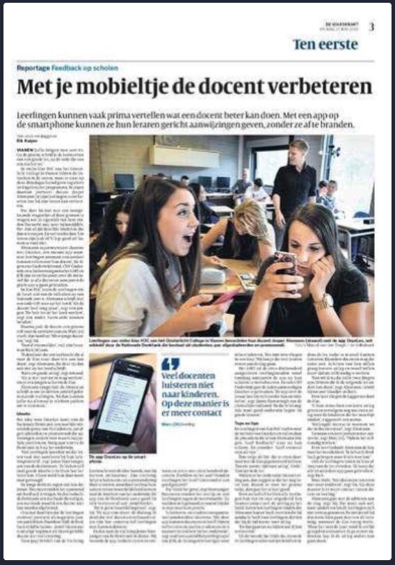 We lanceren vandaag de #onzeles app samen met <a href="/jobmbo/">JongerenOrganisatie Beroepsonderwijs</a> <a href="/LAKStweets/">LAKS</a> <a href="/AObtweets/">AOb</a> <a href="/CNVOnderwijs/">CNV Onderwijs</a>: feedback van leerlingen