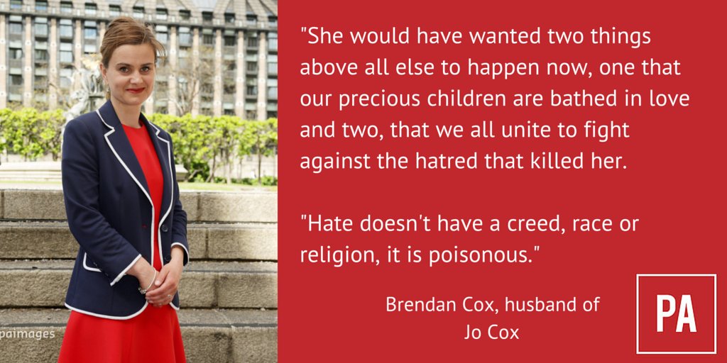 Determined to honour #JoCox by LIVING the values she died for - justice, peace, love, tolerance &amp; service to others