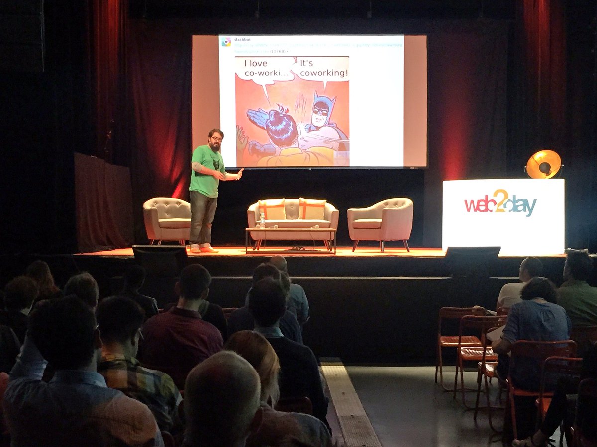 NicolasLoubet's tweet photo. [Ref] #Web2Day @shalf : un co-worker n'est pas un coworker. Subtile mais radicalement différent comme éthique... https://t.co/zPwcbYe9AR