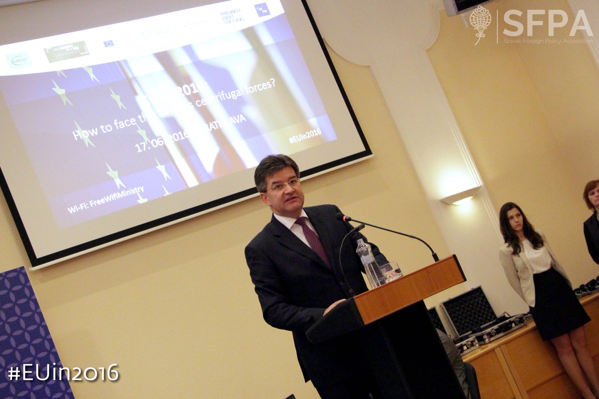 SFPA_SK's tweet photo. @MiroslavLajcak: " V EU sa musíme sústrediť na dostredivé sily, teda na tie, ktoré nás všetkých spájajú" #EUin2016 https://t.co/GqfKPLjXCN
