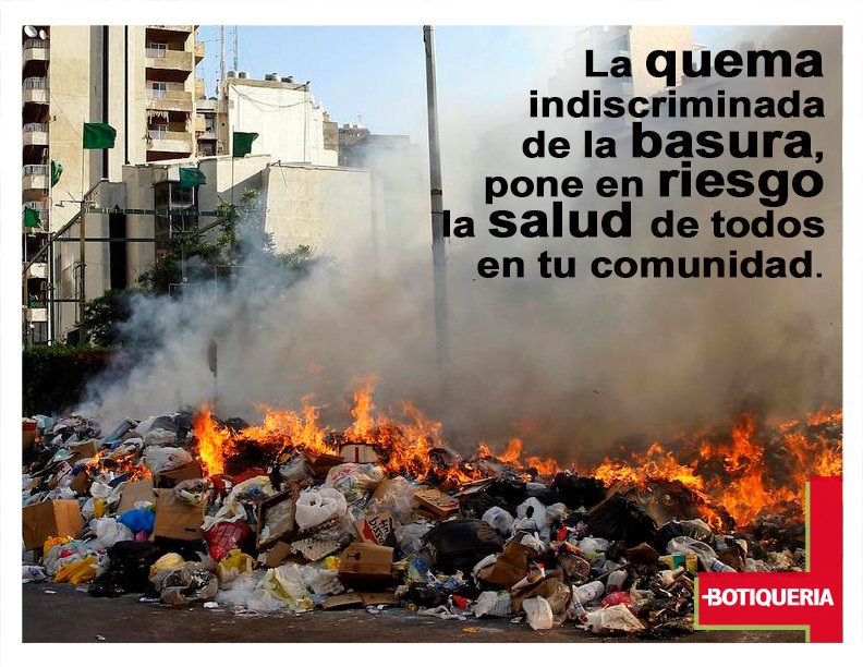 vmanulm10's tweet photo. #Q quemar basura, JAMÁS, busca reducir tus consumos, reciclar los materiales posibles ^,,^  #DMMA2016 @Botiqueria https://t.co/EQOMlZZp7u