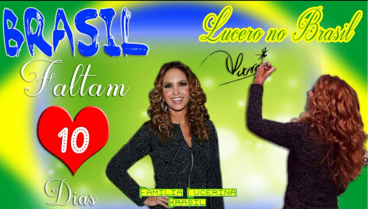 FamiLucerinaBR's tweet photo. 🎉Começou a contagem regressiva.🎉

FALTAM 10 DIAS PARA LUCERO CHEGAR AO BRASIIIIIIIILLLL!!!!!!!! 💚💛

🎉👯🎉👯🎉👯🎉 https://t.co/QOxDZpIZSb