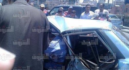 مصرع شخص وإصابة 4 آخرين في حادث تصادم على كوبري أكتوبر