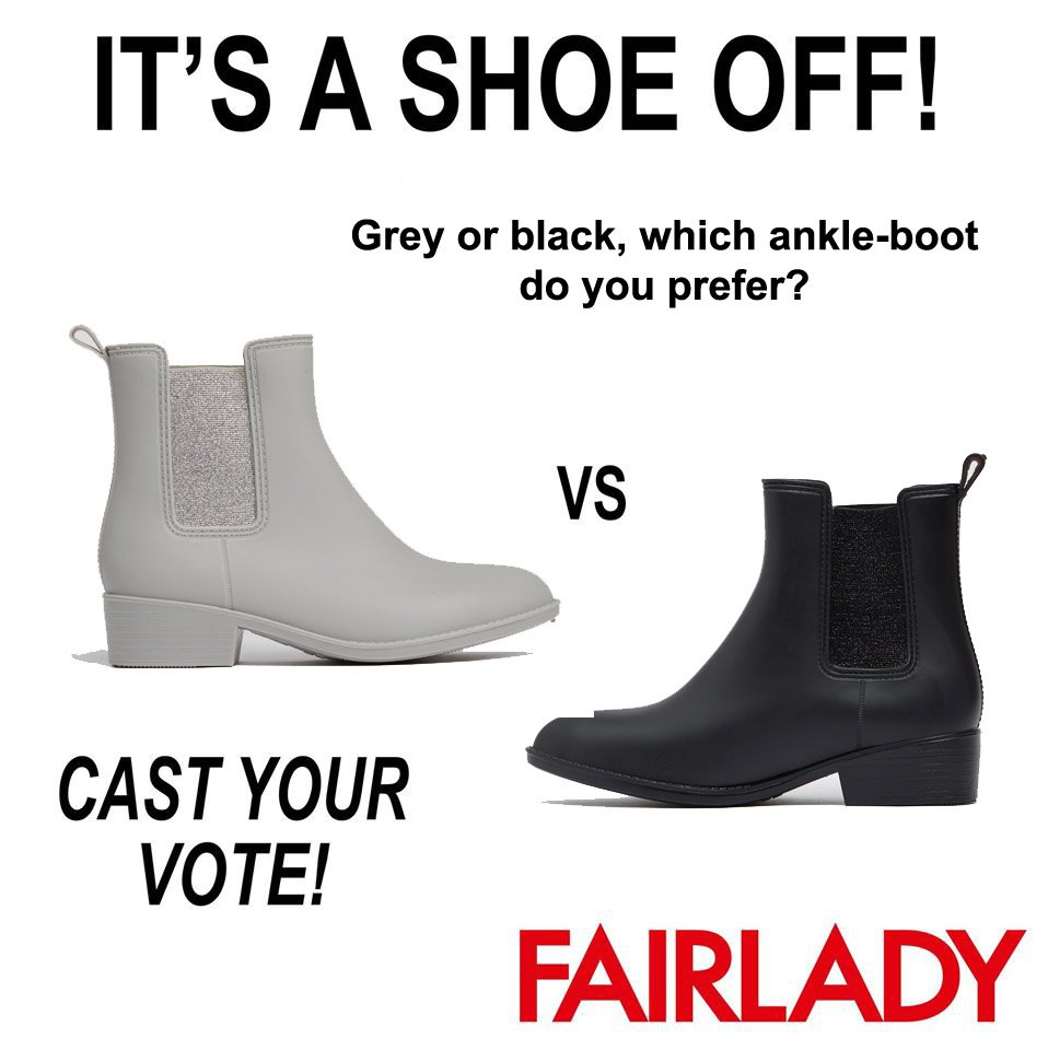 FairladyMag's tweet photo. We know which pair we prefer, but which ankle-boot do you prefer, the grey or the black pair? https://t.co/RJVUdhhNVV