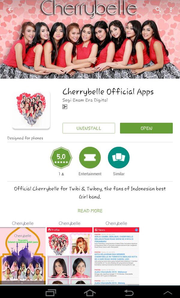 Kejutannya : buat kamu-kamu pengguna Android, ayo download Aplikasi Cherrybelle di Playstore sekarang.