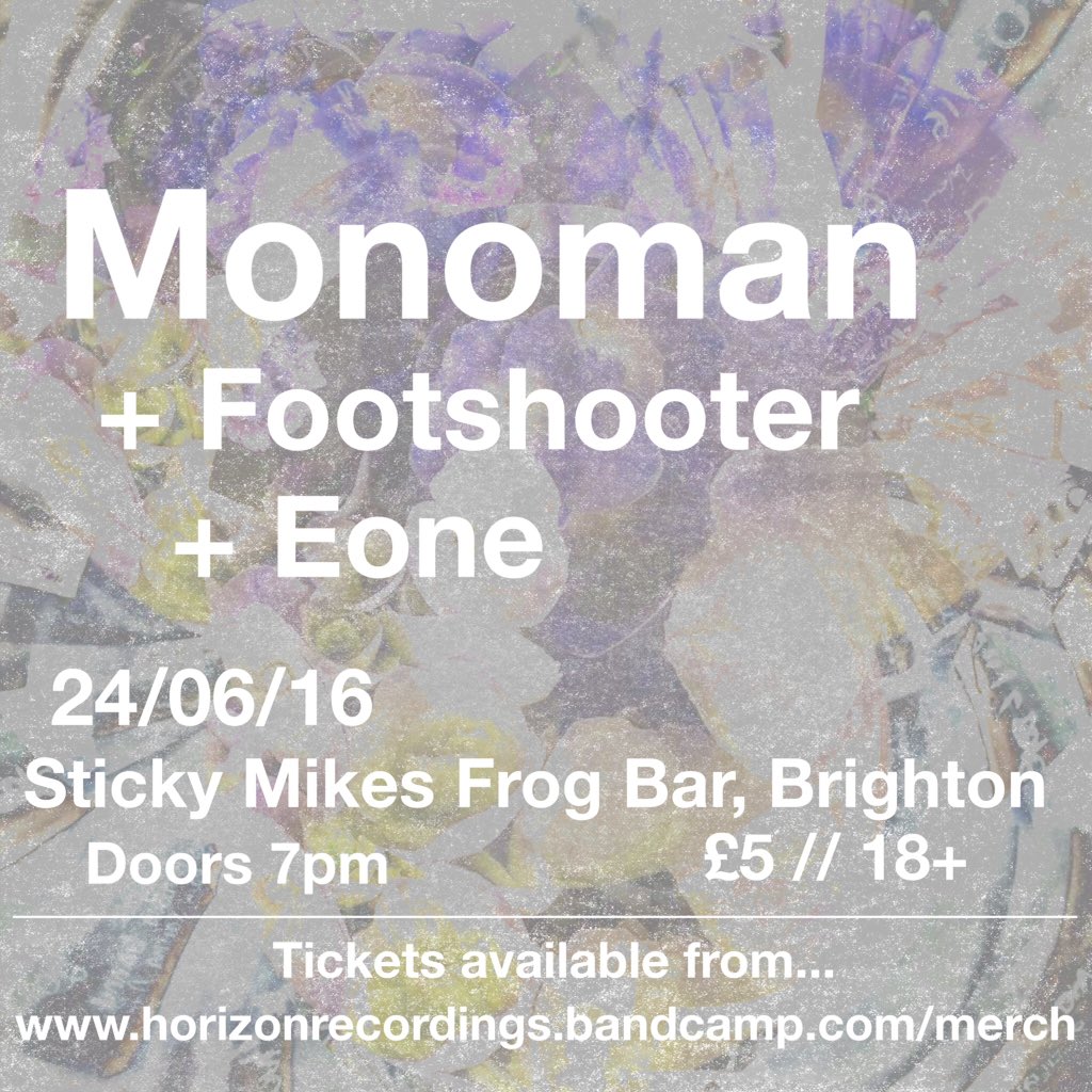 ONE WEEK TO GO until <a href="/MonomanOfficial/">Monoman</a>'s EP release show at <a href="/StickyMikes/">Sticky Mike's</a>! Tics: goo.gl/EJaFL0