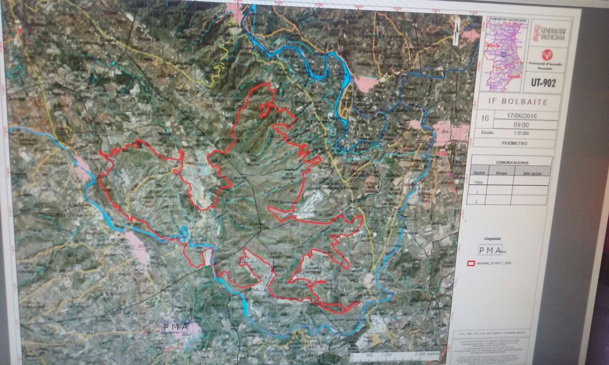 GVA112's tweet photo. #IFBolbaite : primera estimació d'hectàrees és de 1535 https://t.co/k3ySAgk70o