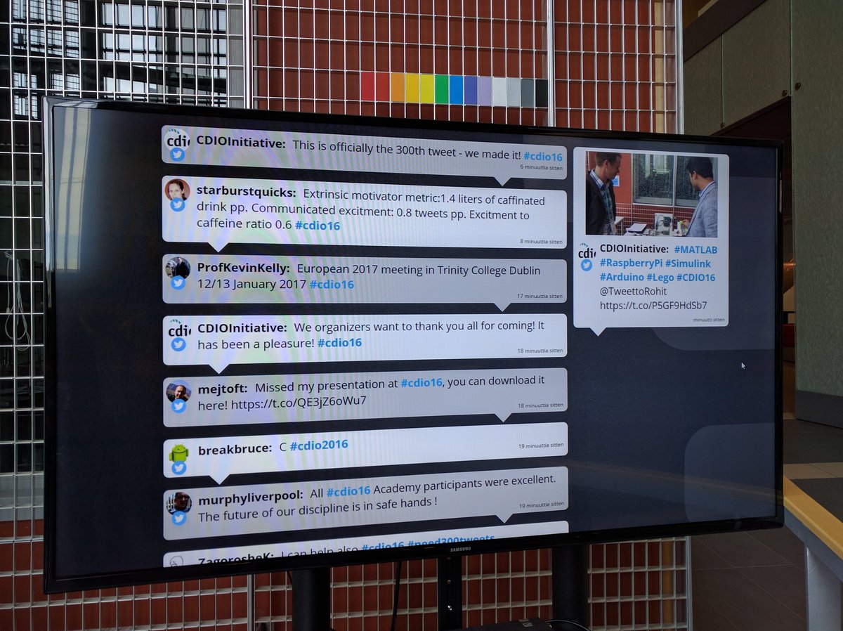 TweettoRohit's tweet photo. Keeping the great conference alive. #CDIO16. Live Twitter feed, what an idea. https://t.co/TrgUEhYoBm
