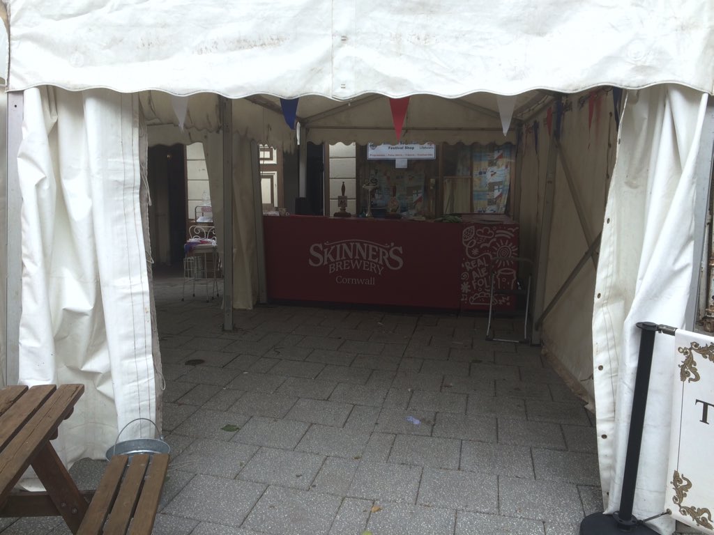 Skinnersbrewery's tweet photo. The @amysevenstars @FalSeaShanty stage and Skinners pop up bar is taking shape, @TheOggymen are their from 10pm! https://t.co/FlwTk2piE1