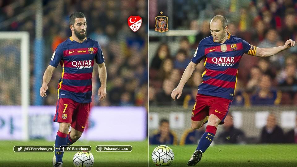 fcbarcelona_fra's tweet photo. Andrés Iniesta et Arda Turan seront opposés ce soir lors d'Espagne-Turquie à Nice #FCBlive https://t.co/Jj9ZuHJxfN