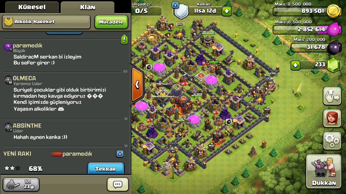 alkolikclan's tweet photo. Arkadaşlarımızın son güncelleme ile gelen " mücadele " özelliğine bakış açısı 😂😂😂😂 #clashofclans https://t.co/yE9rLdwteL