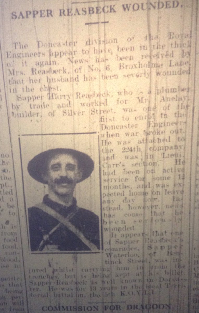 ThePastMaster's tweet photo. @DoncasterWW1 Harry Reasbeck, Sapper, RE. https://t.co/mEU37SfPuT