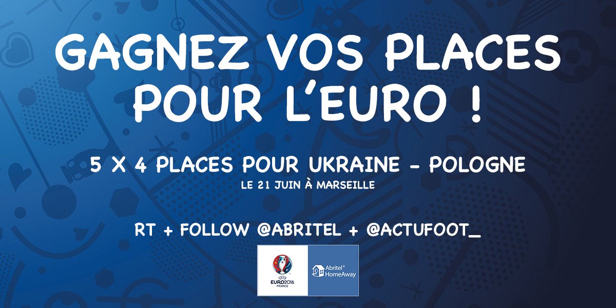 ActuFoot_'s tweet photo. Gagnez vos places pour aller voir entre amis : 
#UKR - #POL  
RT+ FOLLOW @abritel + @ActuFoot_ ! https://t.co/PLf2qw002Z