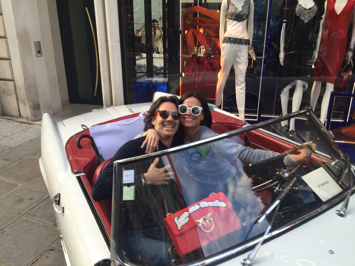 LanaParrilla's tweet photo. You always keep it fun @PINKO Thank you for letting us play in this beautiful car of yours in Paris!! Grosso Bacio 💋 https://t.co/1qS1i7H3Er