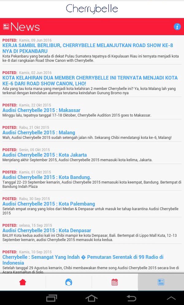 RT <a href="/Cherrybelleindo/">Cherrybelle Indonesia</a>: Ada juga menu news loh buat kalian yang mau baca berita2 terbaru dari Cherrybelle