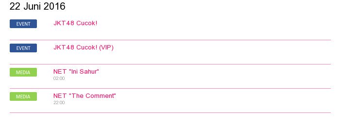 jadwal_JKT48's tweet photo. [UPDATE][22 Juni 2016] NET "The Comment" https://t.co/0s32P4Mtsw https://t.co/vqbDHm5qcB