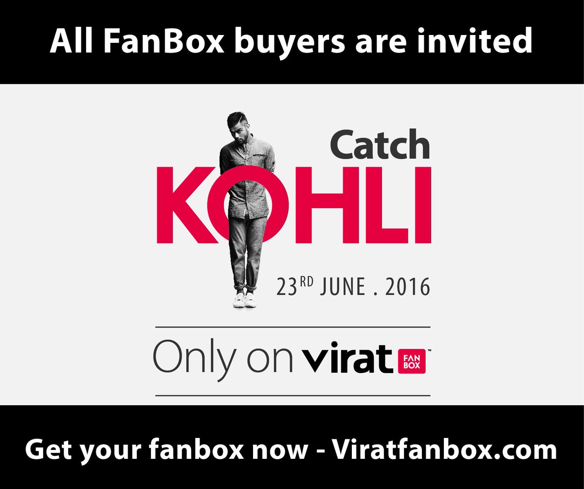ViratFanBox's tweet photo. First FanBox Meet-up with Virat on 23rd June. Get your FanBox now if you haven't! Members-only!
 #viratfanbox https://t.co/UwSdMmFn8m