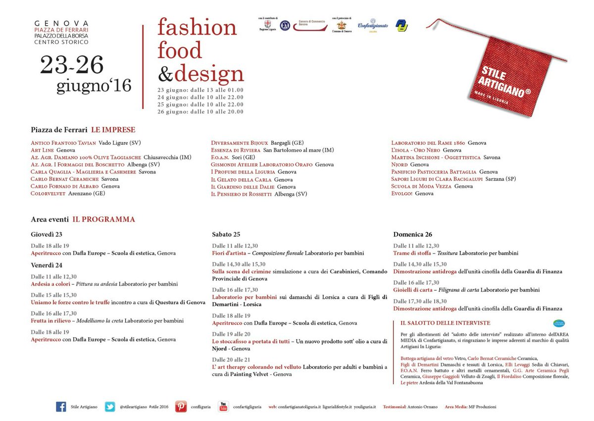 stileartigiano's tweet photo. Stile Artigiano: tutto il programma #stile2016. Stand, sfilate, eventi. Non mancate!!! https://t.co/NrQYy9w3VF