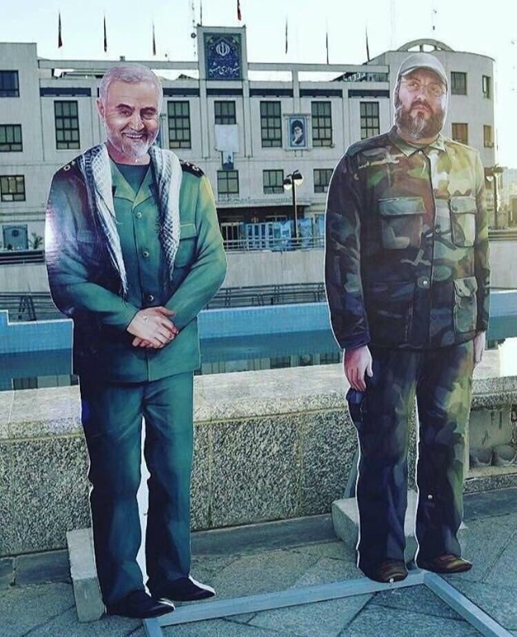 dudi_cohen's tweet image. Qassem #Suleimani and Emad #Mughniyeh figures at Mashhad municipality #Iran