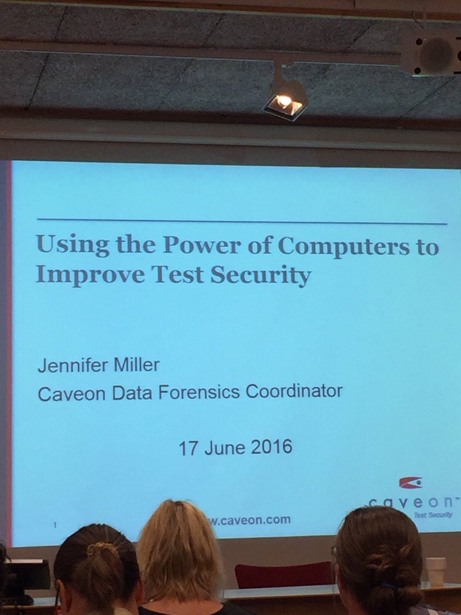 EvaHartell's tweet image. Jennifer Miller, Caveon test sec Using the power of computers to improve test security #futuretest #dataforensics