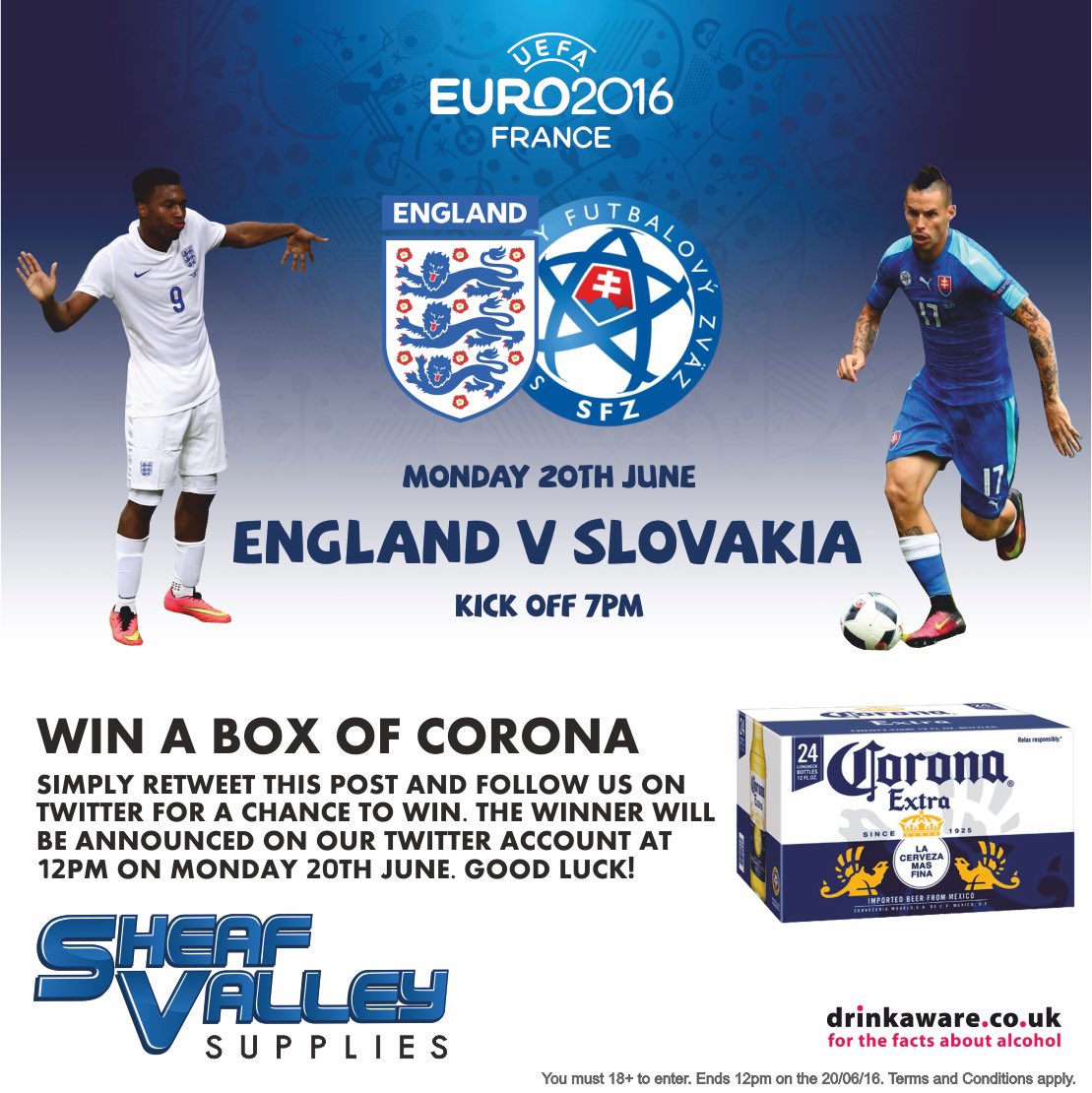 Sheaf_Valley's tweet photo. COMPETITION TIME! Simply RT &amp; follow us for a chance to win a box of beer to celebrate #EURO2016 

#ENG vs #SLV ⚽️❤️ https://t.co/kj65QYVBQi