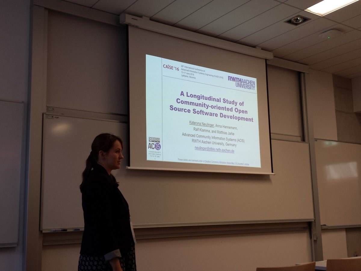 nicolaescu08's tweet photo. My colleague Katya Neulinger presenting the last #RWTH Aachen #ACIS full paper at #caise2016 https://t.co/yJQO6ncnQU