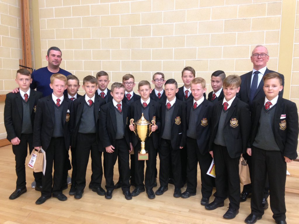 boysmodelschool's tweet image. The Year 8 football team who won the Belfast Cup yesterday. Congratulations boys!!