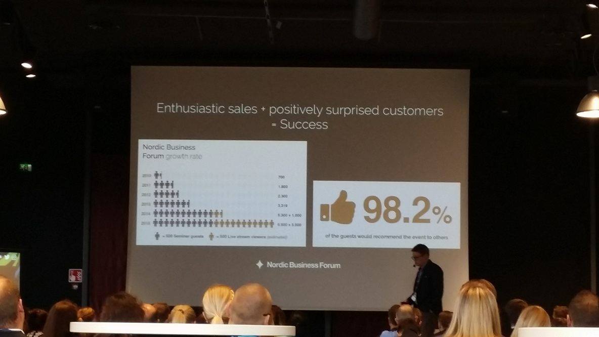 JCIFinland's tweet photo. #recipe for #success by @HansPeterSiefen: enthusiastic sales + positively surprised customers #eeef2016 #jciec2016 https://t.co/C9m58sDe0y