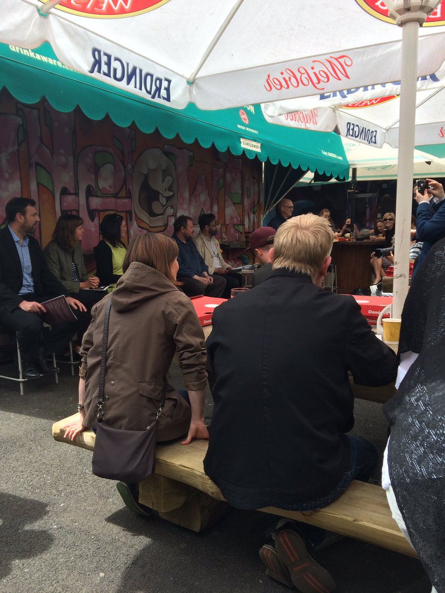 The final conversation of #xss16 begins....running a little late but we have pizza and beer!! 😀! #built environment