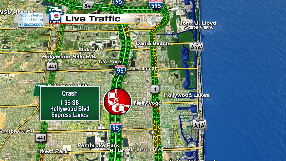 Crash on I-95 SB and Hollywood Blvd #TRAFFIC https://t.co/xNr1m1fLXj
