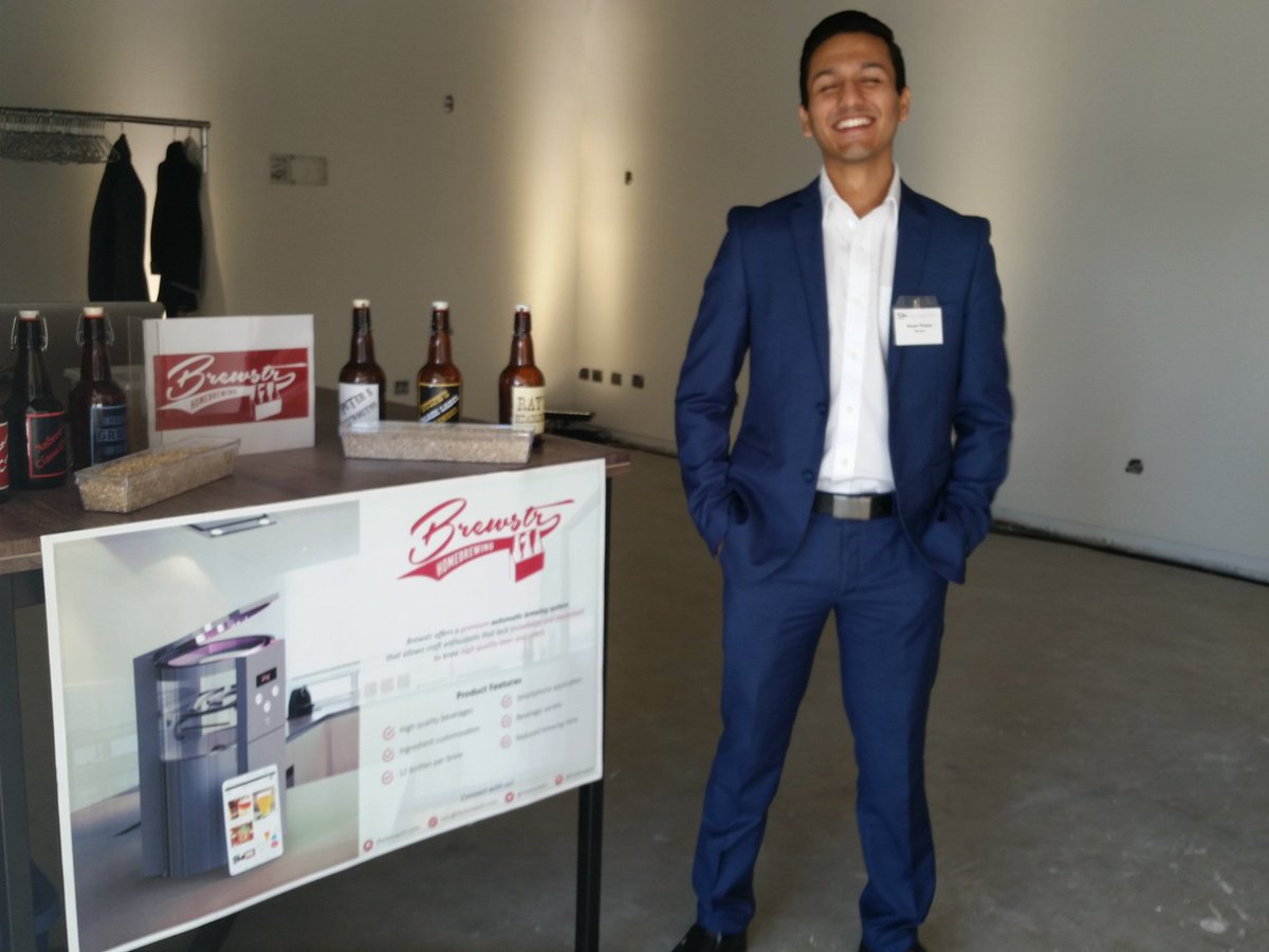 SarahLubik's tweet photo. Is it too early 4 beer? @SFUVC @bcic @SFUBeedie @FAS_SFU 's @thebrewstr ready for a big announcement! #SFUInnovates https://t.co/dsDMohg2NR