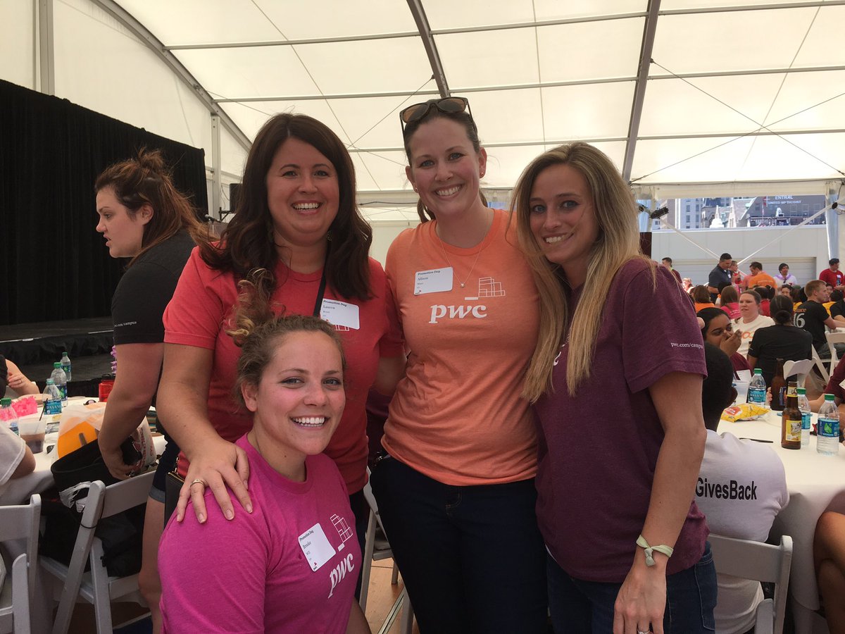 AllisonOnCampus's tweet photo. We're in the tent!! Happy PwCPromotionDay!! #inthetent @johnmay88 https://t.co/t9XBo1VADq