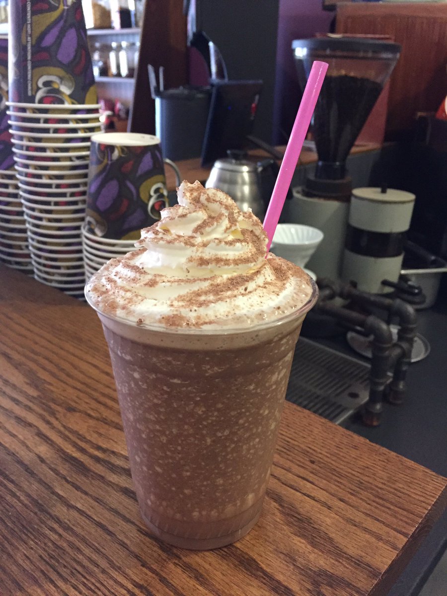 ChocolateOnMain's tweet photo. We are enjoying our Frozen Hot Chocolate.  It is keeping us cool....and it's delicious!  #frozenhotchocolate https://t.co/pzAJqLOwAG