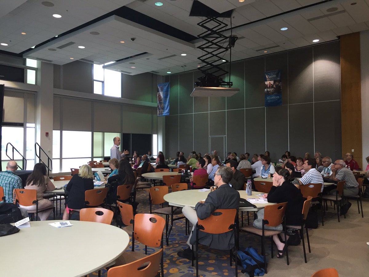 RonElizaga's tweet photo. @LangOnCourse Dr. Jim Lang is giving his keynote address right now at the 2016 Faculty Idea Exchange! #FIX2016 #CSCC https://t.co/lo1sjfgtS0