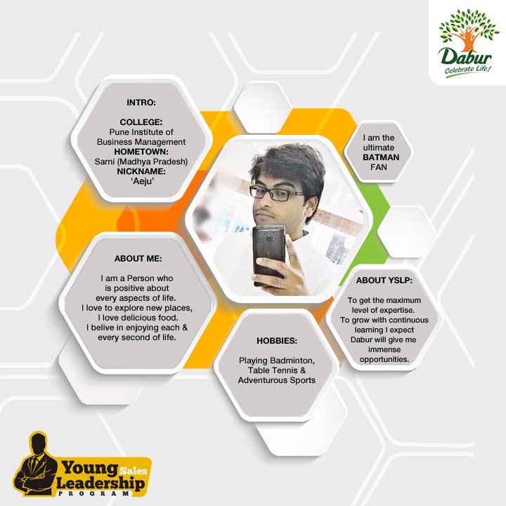 CareersDabur's tweet photo. We welcome 'Aman Jain' to the Dabur family #YSLP2016 #WelcomeToDabur https://t.co/nV6liI9LA0