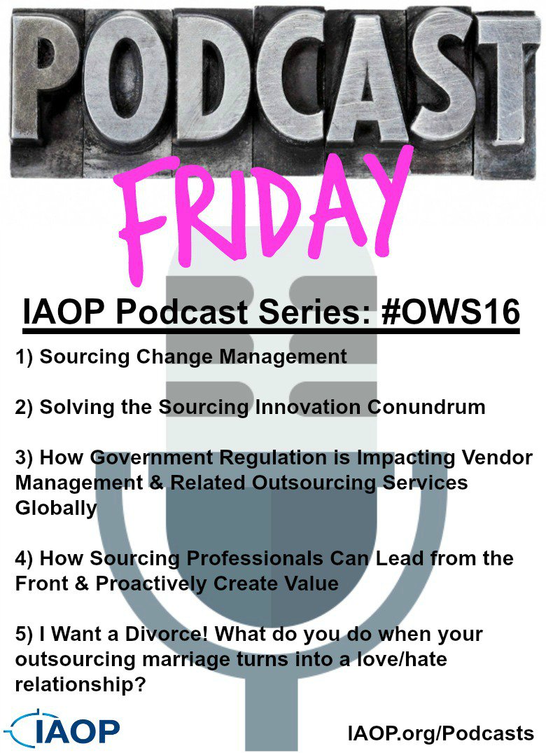 IAOP's tweet photo. ICYMI... it's #PodcastFriday! Close out the work week with a top-rated podcast from #OWS16.
https://t.co/zHbfSfZA3b https://t.co/RBBn5DCchN