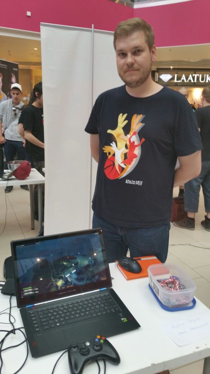 Kristian and Sami in Koskikeskus demonstrating Action Legion.