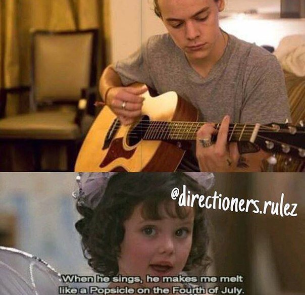 -Когда он поёт, он заставляет меня таять, как Эскимо на четвёртое Июля

#MTVAwardsStar One Direction