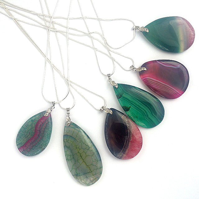 Also coming soon to Luxiere and <a href="/ChameleonMaldon/">Chameleon Jewellery</a> are these popular agate necklaces in a variety of stunning colours