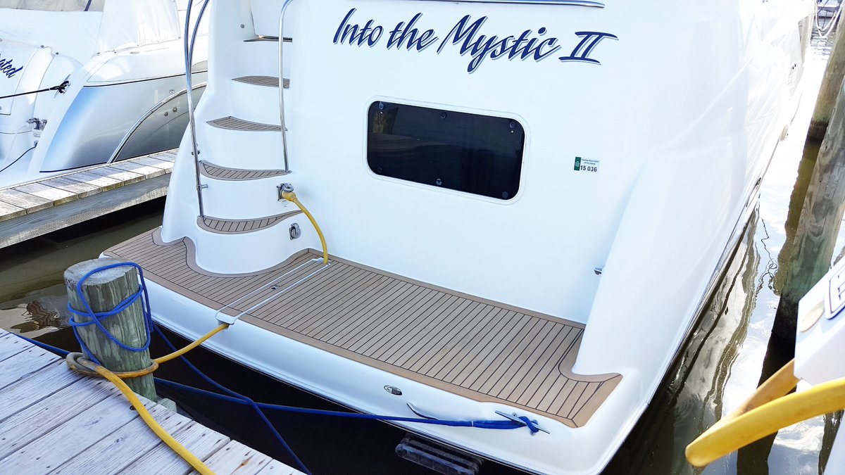 2006 Meridian 368MY before &amp; after Swim Platform and Steps with <a href="/FlexiteekUSA/">Flexiteek USA</a> 2G Flooring by APFMarine.com