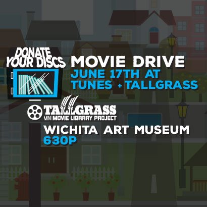 tallgrass's tweet photo. Hey #ICT! Help us fill our #MiniMovieLibrary! #DonateYourDiscs tonight 6:30pm at @WAMinWichita @KSBigs #DVDDrive https://t.co/JfWZ0vRPfu