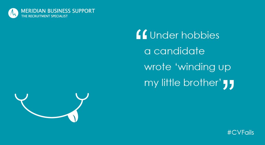 health_mbs's tweet image. 'A candidate wrote that their hobby was winding up her little brother on their CV' #CVFails bit.ly/1RPKL3N