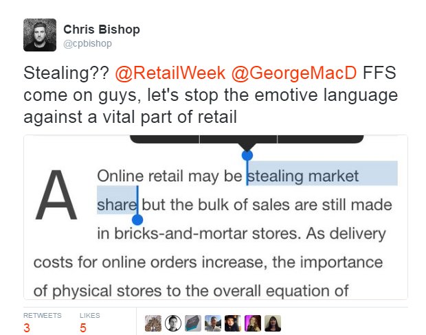 7thingsmedia's tweet photo. Never mind the omnijargon - today it's just retail https://t.co/c1wvGBeTxw via @RetailWeek https://t.co/EsPzzCtUpQ