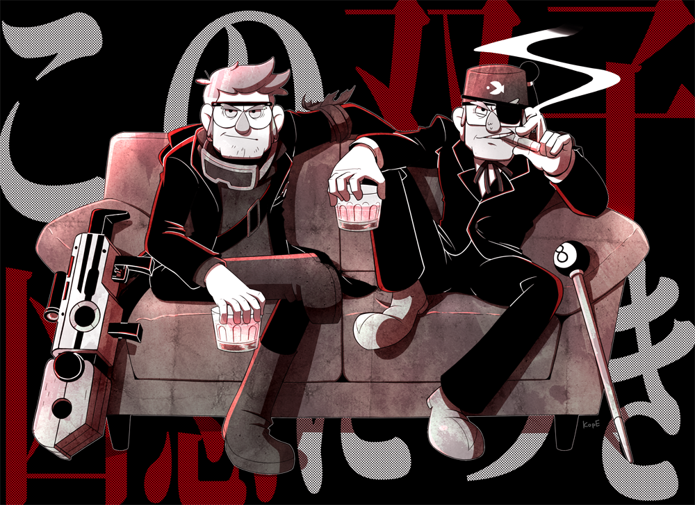 こっペ 大人の事情で本編での酒とタバコがngなら ファンアートでやればいいじゃない 的な発想で極悪双子 スタンはこの次元で極悪人 フォードは異次元で極悪人 ってたまらんね グラビティフォールズ T Co Vk9djezeq8 Twitter