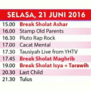 Baru update lagi. Kita main tanggal 21 tepatnya jam 16:30. Be there ya teman! Let's rap rawk