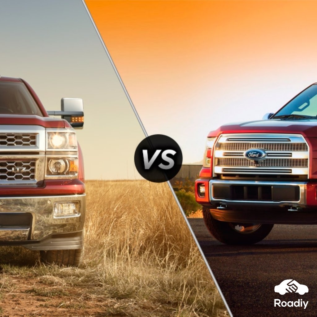 roadiyapp's tweet photo. As sedan sales decline, the battle to become America's favorite pickup truck is just starting! #ChevyVSFord https://t.co/Hpx7ToH3Vs