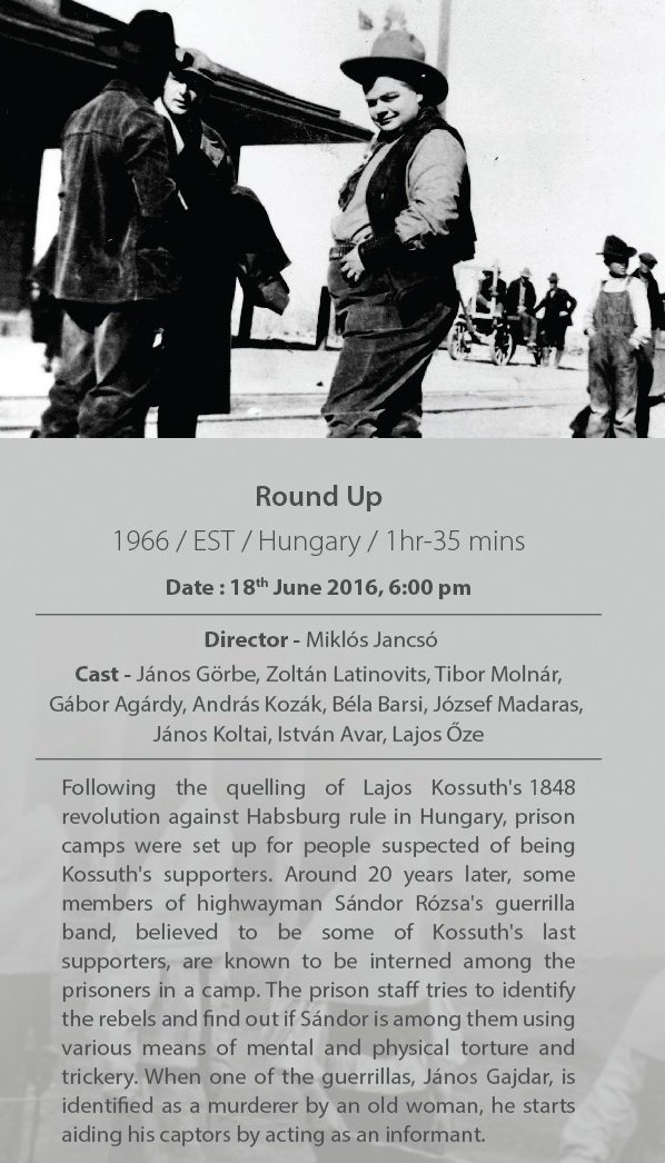 NFAIOfficial's tweet photo. #FilmCircle #FilmScreening
All members are warmly invited for Miklos Jancso's "Round Up" at #NFAI Auditorium @ 6 pm https://t.co/M8jHLFrCsu