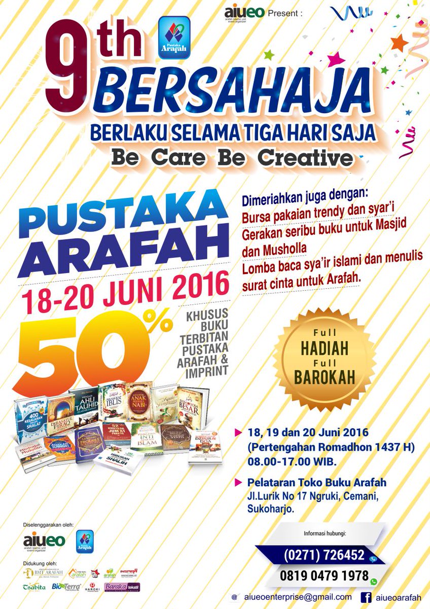 AlvoArchery's tweet photo. Acara Keren di Bulan Ramadhan..
Area Solo dan sekitarnya..
Banyak hadiah, juga banyak ilmu.. https://t.co/h02sw2fGUm